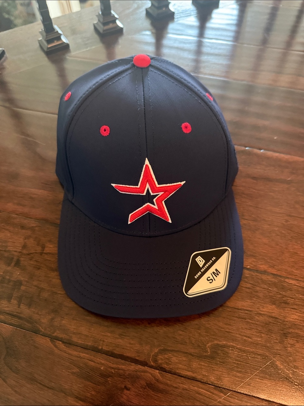 Stars baseball- Kids Navy Baseball Cap with Red Star Accent